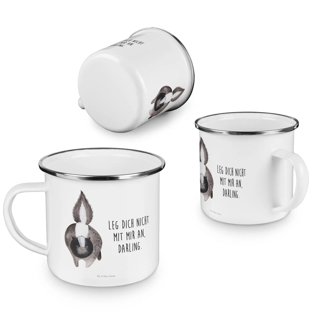 Kempingowy kubek emaliowany skunks atak Metalltasse, Emailletasse, Campingbecher, Trinkbecher, Teebecher, Emaille Tasse, Teetasse, reisetasse, Campingtasse, Tasse Emaille, wanderbecher, Emaille Becher, Kaffeebecher, Tasse, Pott, wandertasse, Becher, metallbecher, Blechtasse, becher emaille, emaillebecher, Reisebecher, blechbecher, Kaffeetasse, Stinktier, Skunk, Stinki, Drohung, Raubtier, Stinker, wütend, Wildtier