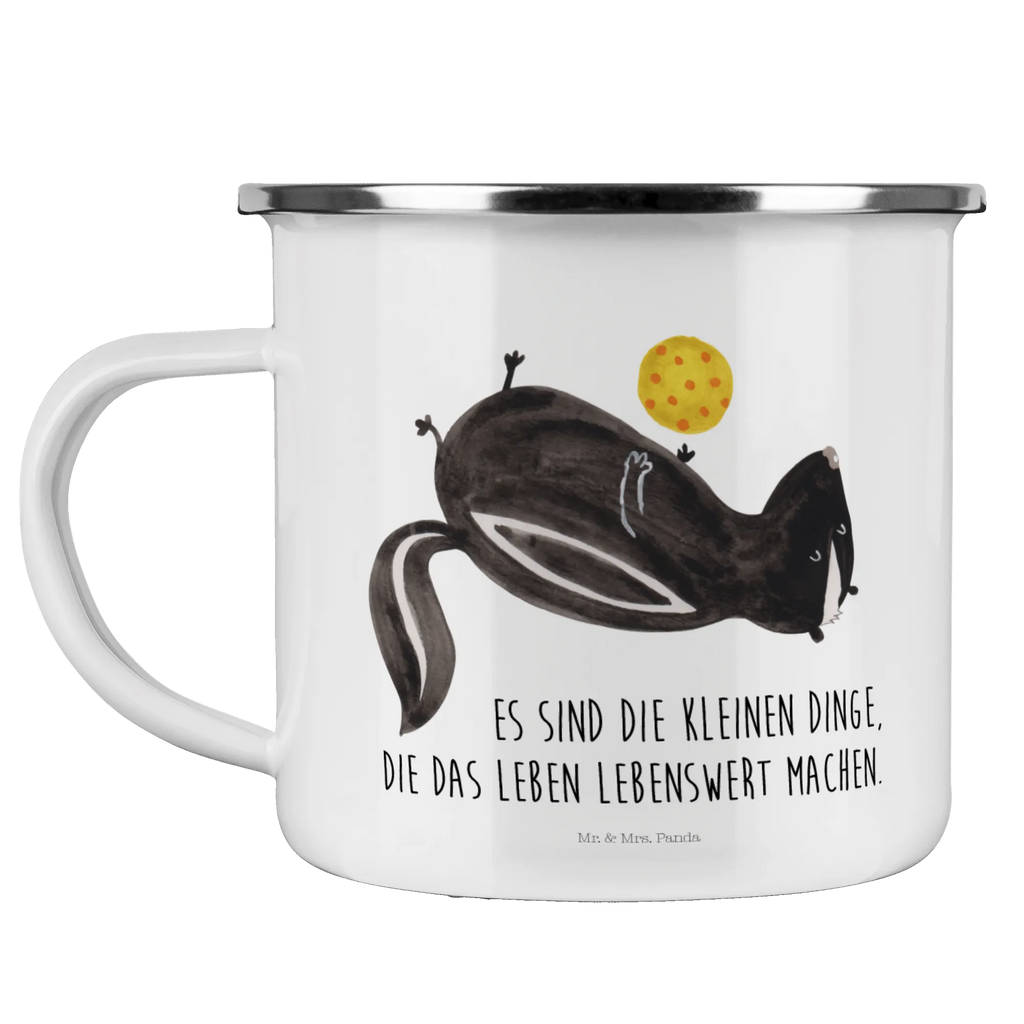 Enamel camping mug skunk ball metallbecher, Teetasse, wandertasse, Tasse, Tasse Emaille, Blechtasse, Kaffeebecher, Becher, emaillebecher, Metalltasse, becher emaille, Trinkbecher, blechbecher, Emailletasse, Teebecher, Pott, reisetasse, Kaffeetasse, Reisebecher, Emaille Tasse, wanderbecher, Campingbecher, Emaille Becher, Campingtasse, Stinktier, Skunk, Wildtier, Stinker, Weisheit, Verspielt, Stinki, Raubtier