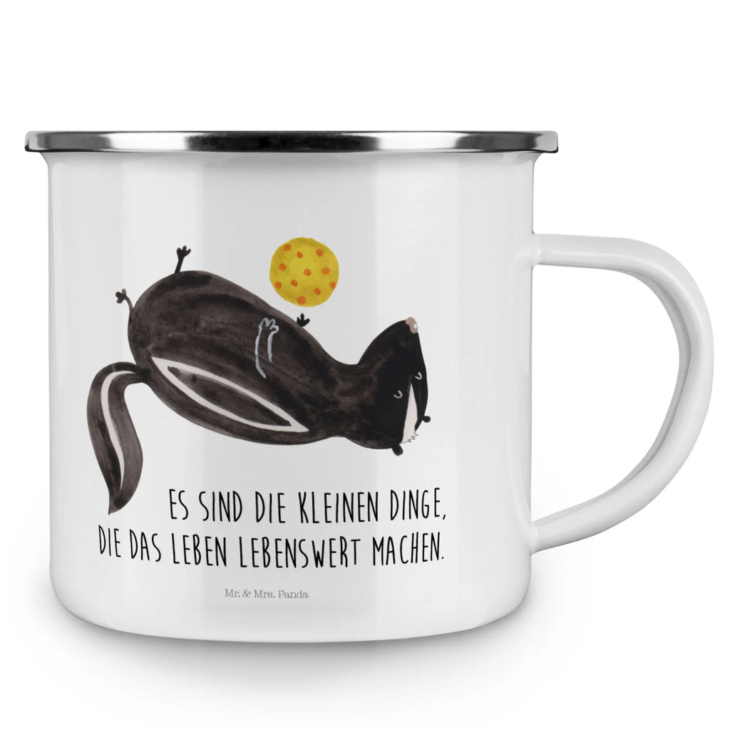 Enamel camping mug skunk ball metallbecher, Teetasse, wandertasse, Tasse, Tasse Emaille, Blechtasse, Kaffeebecher, Becher, emaillebecher, Metalltasse, becher emaille, Trinkbecher, blechbecher, Emailletasse, Teebecher, Pott, reisetasse, Kaffeetasse, Reisebecher, Emaille Tasse, wanderbecher, Campingbecher, Emaille Becher, Campingtasse, Stinktier, Skunk, Wildtier, Stinker, Weisheit, Verspielt, Stinki, Raubtier
