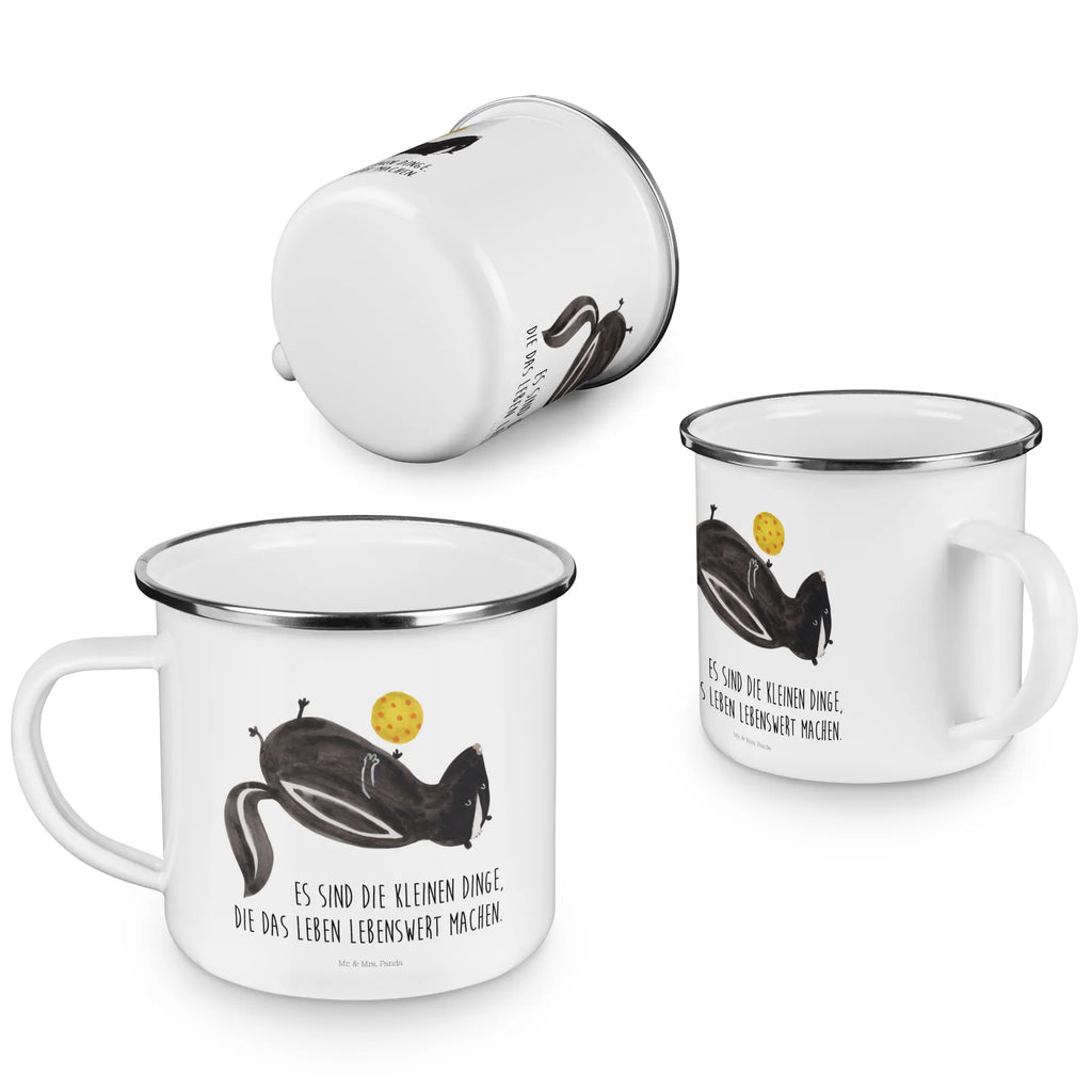 Enamel camping mug skunk ball metallbecher, Teetasse, wandertasse, Tasse, Tasse Emaille, Blechtasse, Kaffeebecher, Becher, emaillebecher, Metalltasse, becher emaille, Trinkbecher, blechbecher, Emailletasse, Teebecher, Pott, reisetasse, Kaffeetasse, Reisebecher, Emaille Tasse, wanderbecher, Campingbecher, Emaille Becher, Campingtasse, Stinktier, Skunk, Wildtier, Stinker, Weisheit, Verspielt, Stinki, Raubtier