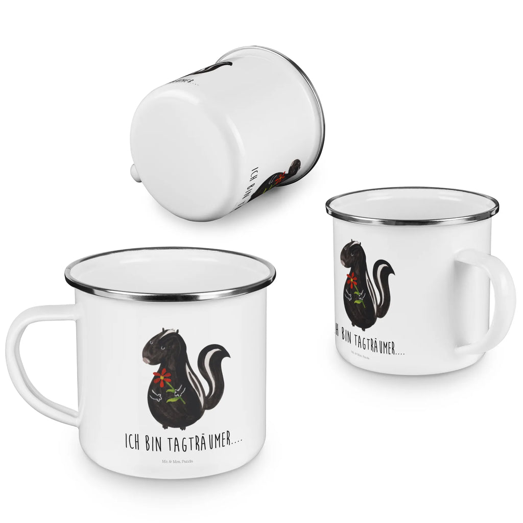 Kempingowy kubek emaliowany skunks kwiat wandertasse, Trinkbecher, Pott, Blechtasse, Kaffeebecher, Emaille Tasse, metallbecher, reisetasse, wanderbecher, Teetasse, Tasse, Campingbecher, becher emaille, Emaille Becher, Metalltasse, blechbecher, Emailletasse, emaillebecher, Teebecher, Reisebecher, Tasse Emaille, Campingtasse, Kaffeetasse, Becher, Stinktier, Skunk, Stinki, Stinker, Wildtier, Raubtier, Tagträumer, Träume, Dreams, Verträumt