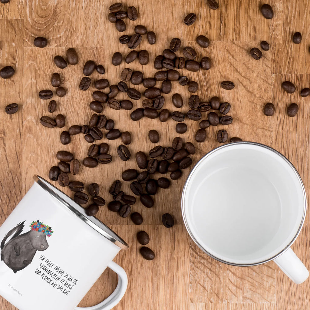 Camping Emaille Tasse Stinktier Mädchen metallbecher, wandertasse, Metalltasse, Teebecher, emaillebecher, Becher, Emailletasse, Tasse, Campingbecher, Blechtasse, Pott, Tasse Emaille, wanderbecher, Reisebecher, blechbecher, Emaille Tasse, reisetasse, Emaille Becher, Kaffeebecher, Campingtasse, Kaffeetasse, Teetasse, becher emaille, Trinkbecher, Stinktier, Skunk, Wildtier, Yoga, Raubtier, Stinker, Namaste, Stinki