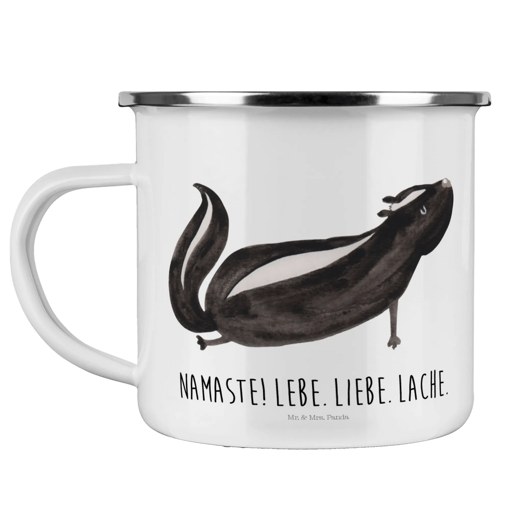 Kempingowy kubek emaliowany skunks Joga Emailletasse, Emaille Becher, wanderbecher, Campingtasse, blechbecher, becher emaille, Kaffeebecher, Emaille Tasse, Teetasse, Tasse Emaille, Becher, Kaffeetasse, Campingbecher, Pott, metallbecher, Blechtasse, Metalltasse, wandertasse, reisetasse, Tasse, Trinkbecher, emaillebecher, Teebecher, Reisebecher, Stinktier, Skunk, Lebe, Liebe, Stinker, Yoga, Wildtier, Stinki, Namaste, Raubtier, Lache