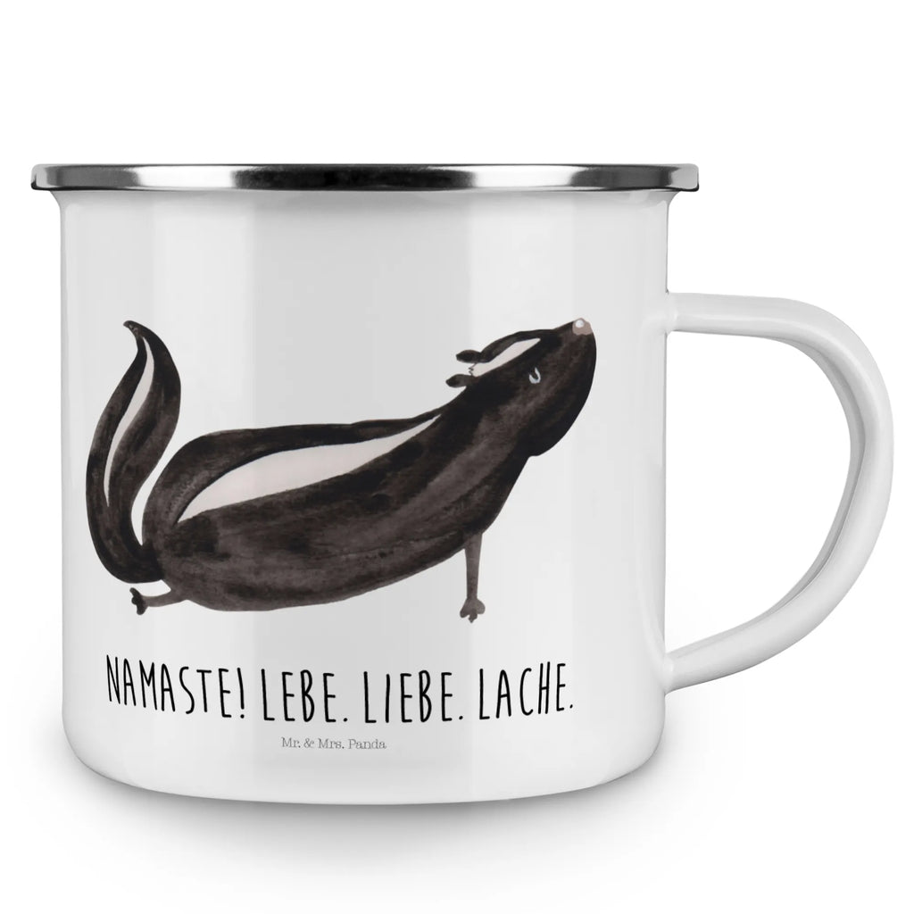 Kempingowy kubek emaliowany skunks Joga Emailletasse, Emaille Becher, wanderbecher, Campingtasse, blechbecher, becher emaille, Kaffeebecher, Emaille Tasse, Teetasse, Tasse Emaille, Becher, Kaffeetasse, Campingbecher, Pott, metallbecher, Blechtasse, Metalltasse, wandertasse, reisetasse, Tasse, Trinkbecher, emaillebecher, Teebecher, Reisebecher, Stinktier, Skunk, Lebe, Liebe, Stinker, Yoga, Wildtier, Stinki, Namaste, Raubtier, Lache
