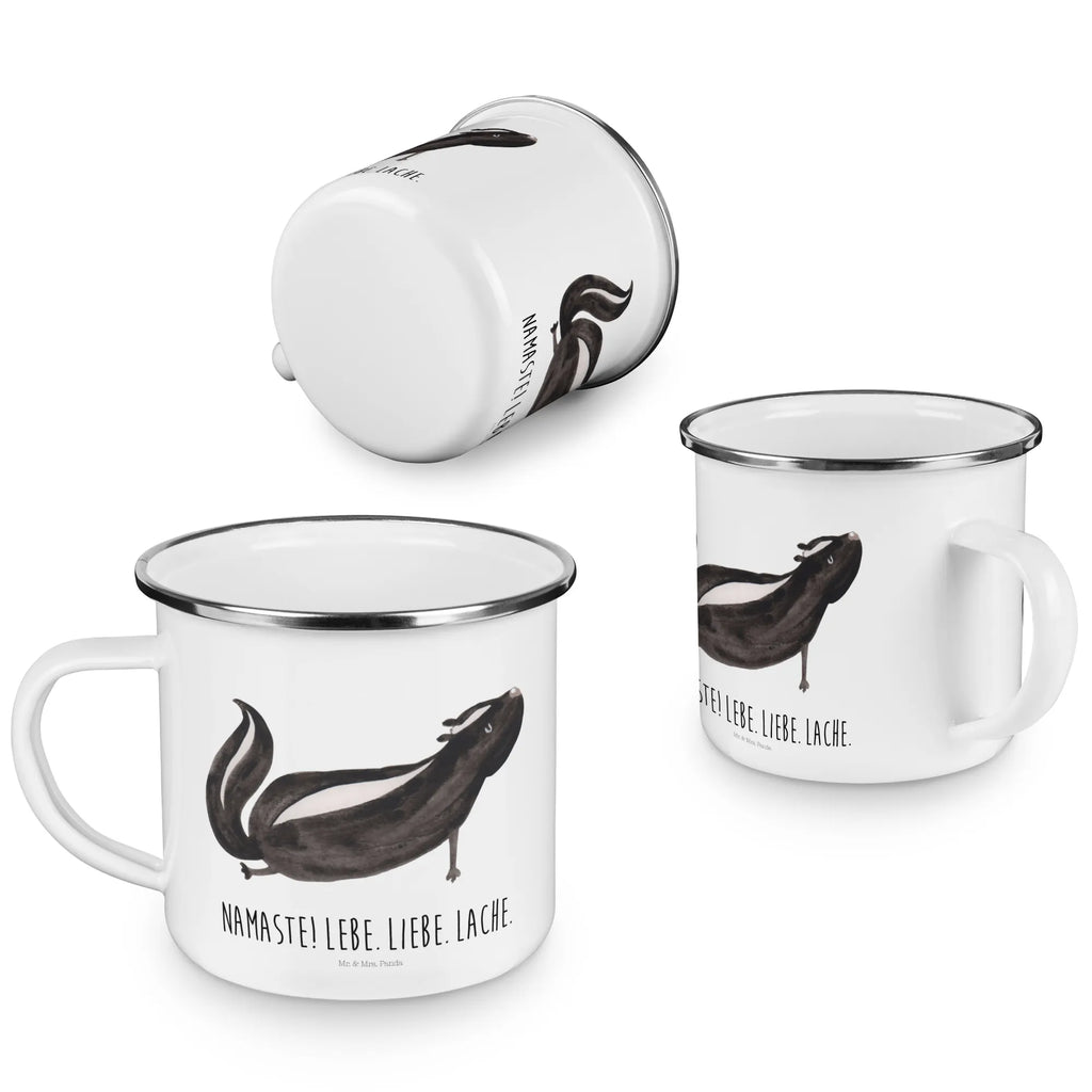 Kempingowy kubek emaliowany skunks Joga Emailletasse, Emaille Becher, wanderbecher, Campingtasse, blechbecher, becher emaille, Kaffeebecher, Emaille Tasse, Teetasse, Tasse Emaille, Becher, Kaffeetasse, Campingbecher, Pott, metallbecher, Blechtasse, Metalltasse, wandertasse, reisetasse, Tasse, Trinkbecher, emaillebecher, Teebecher, Reisebecher, Stinktier, Skunk, Lebe, Liebe, Stinker, Yoga, Wildtier, Stinki, Namaste, Raubtier, Lache