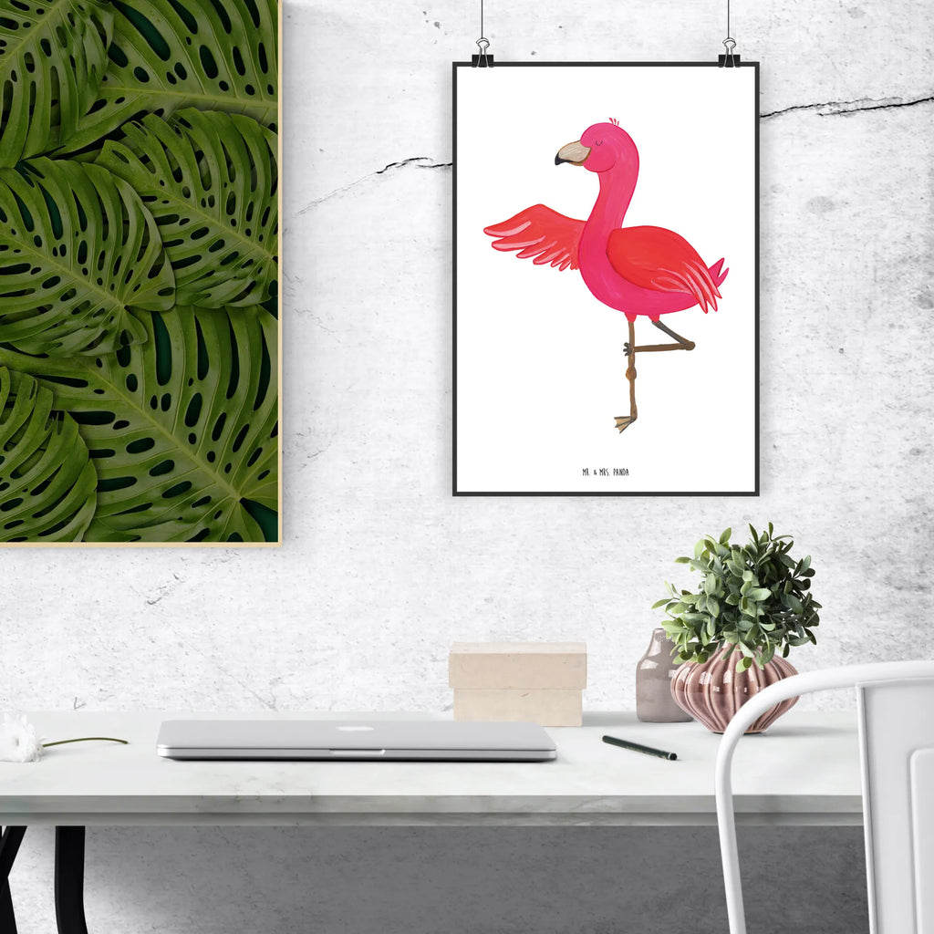 Plakat Flamingo joga wanddeko, Bild für Wand, drucke, grafikposter, Wanddekoration, Wandposter, Designposter, Wandschmuck, Mr. & Mrs. Panda Poster, Posterdruck, kunstposter, Wanddeko Bild, kunst für die wand, Deko Bild, Wandbild, wandkunst, wanddruck, Bild, kunstdruck poster, Plakat, Poster, Kunstdruck, Flamingo, Yoga, Ärger, Namaste, Achtsamkeit, Tiefenentspannung, Aufregen, Entspannung, Yoga-Übung, Vogel