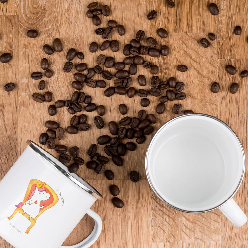 Kempingowy kubek emaliowany Jednorożec Księżniczka Jednorożec, jednorożce, dekoracje jednorożca, jednorożec