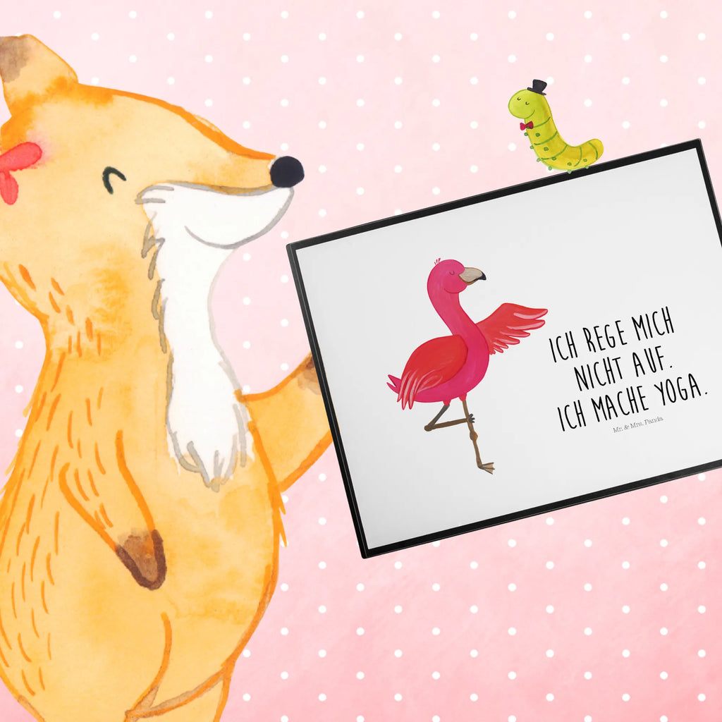 Schreibtischunterlage Flamingo Yoga Bürobedarf, Schreibunterlage, Schreibtischauflage, Schreibtischunterlage Groß, Schreibtisch Unterlagen, Schreibwaren, Büroartikel, Flamingo, Yoga, Vogel, Tiefenentspannung, Achtsamkeit, Namaste, Aufregen, Ärger, Entspannung, Yoga-Übung