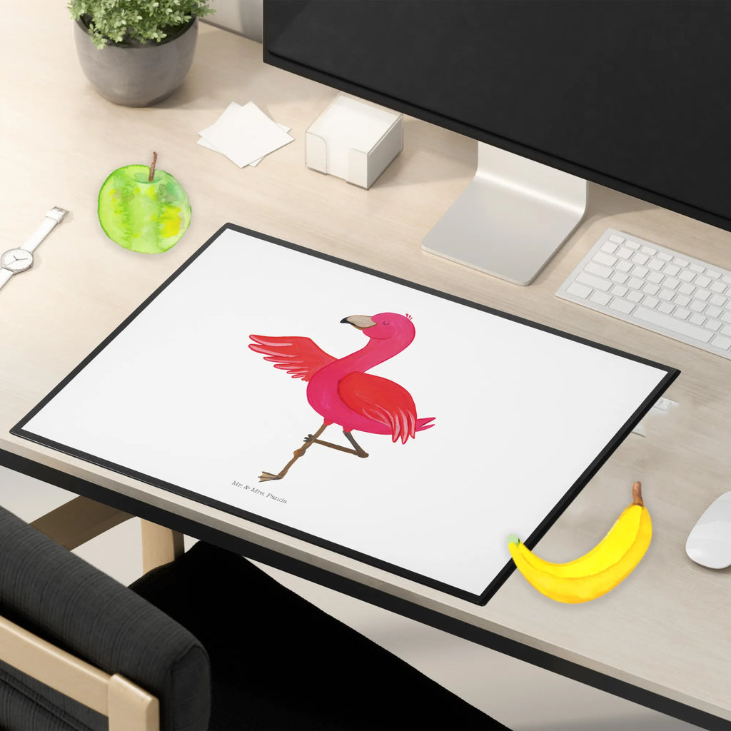 Schreibtischunterlage Flamingo Yoga Bürobedarf, Schreibunterlage, Schreibtischauflage, Schreibtischunterlage Groß, Schreibtisch Unterlagen, Schreibwaren, Büroartikel, Flamingo, Yoga, Vogel, Tiefenentspannung, Achtsamkeit, Namaste, Aufregen, Ärger, Entspannung, Yoga-Übung