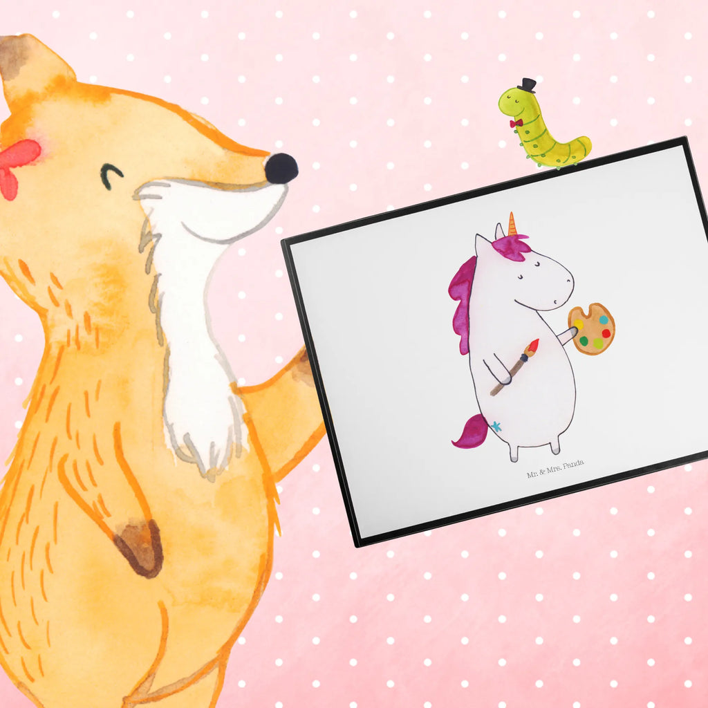 Schreibtischunterlage Einhorn Künstler Schreibwaren, Büroartikel, Schreibtischauflage, Schreibunterlage, Schreibtischunterlage Groß, Bürobedarf, Schreibtisch Unterlagen, Einhorn, Einhörner, Einhorn Deko, Unicorn, Pinsel, Maler, Farbe, Zeichnen, Geschenk, Welt, Englisch, Künstler, Malen, Artist, Stift