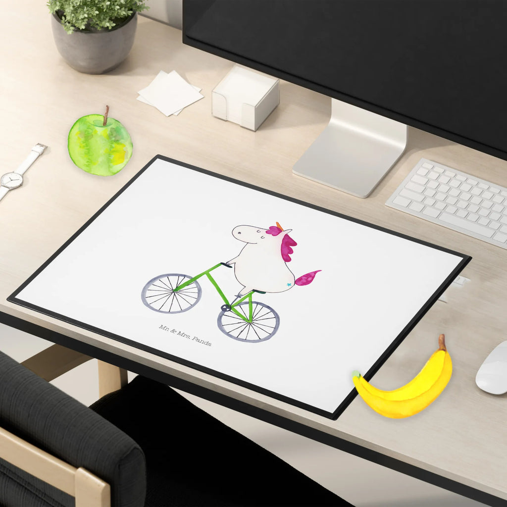 Desk pad unicorn cyclist children, girl, Desk pad, office, underlay, desk, unicorn, unicorns, bike, cyclist gift, fairy dust, luxury problem, present, grief, confetti, love affliction, wheel, cycling