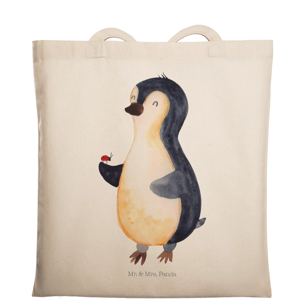 Tote bag Penguin ladybug Stoffbeutel, Badetasche, Strandtasche, Schultertasche, Shopper, Einkaufstasche, Umhängetasche, Beutel, Tragetasche, Einkaufstüte, Laptoptasche, Beuteltasche, Tasche, Stofftasche, Jutebeutel, Jutetasche, Pinguin, Lebensfreude, Liebe, Glück, Marienkäfer, Wunder, Pinguine, Freude