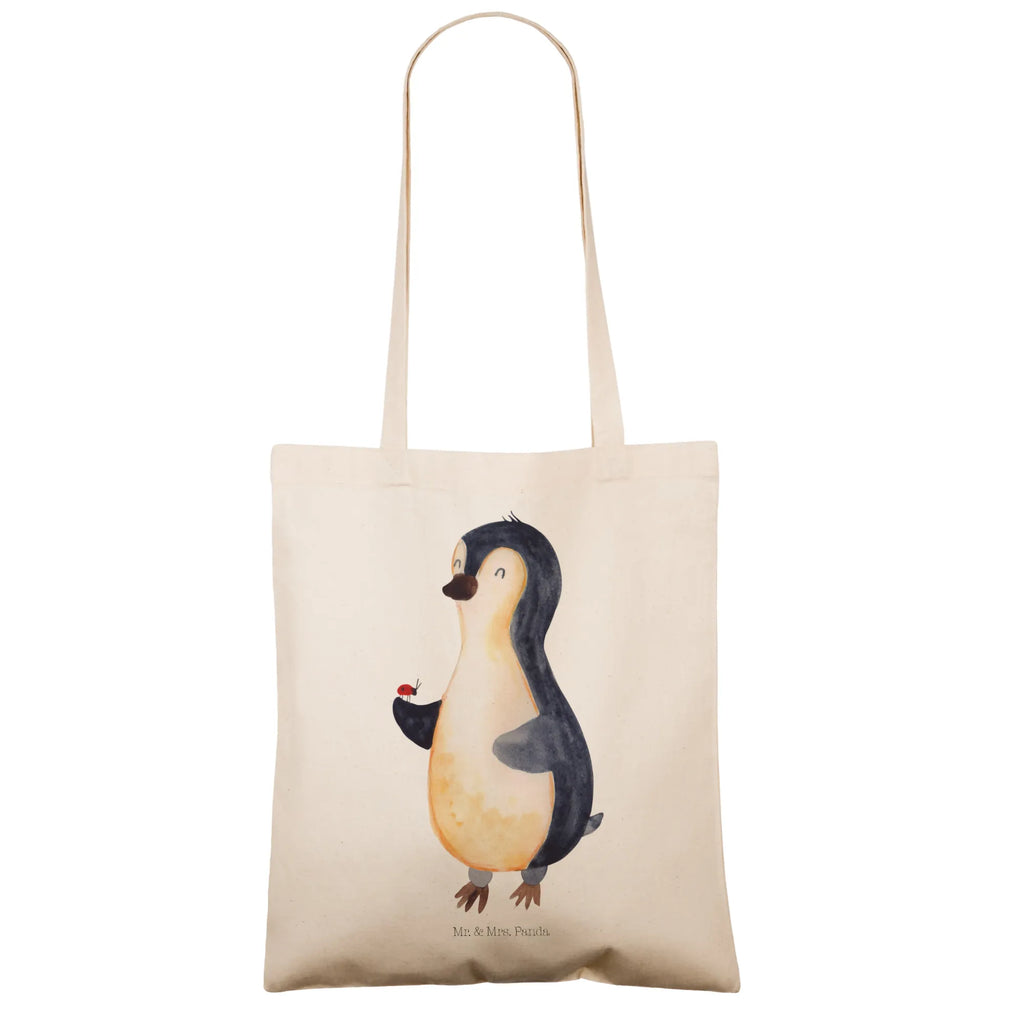 Tote bag Penguin ladybug Stoffbeutel, Badetasche, Strandtasche, Schultertasche, Shopper, Einkaufstasche, Umhängetasche, Beutel, Tragetasche, Einkaufstüte, Laptoptasche, Beuteltasche, Tasche, Stofftasche, Jutebeutel, Jutetasche, Pinguin, Lebensfreude, Liebe, Glück, Marienkäfer, Wunder, Pinguine, Freude