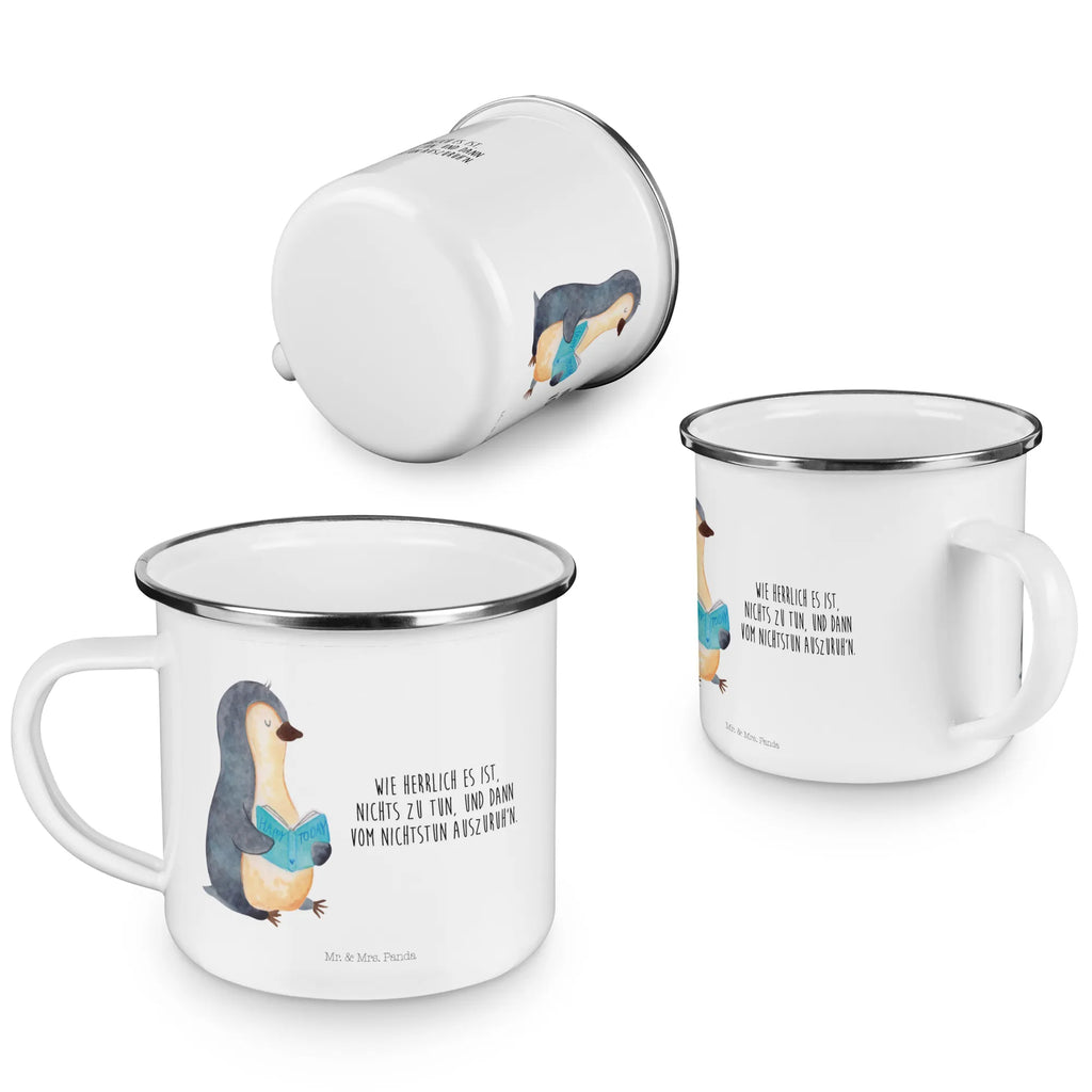 Kempingowy kubek emaliowany pingwin książka Tasse Emaille, Tasse, Emaille Becher, Metalltasse, becher emaille, blechbecher, Blechtasse, Emailletasse, Campingtasse, Trinkbecher, reisetasse, Reisebecher, metallbecher, Becher, Kaffeetasse, wanderbecher, Teebecher, emaillebecher, Campingbecher, wandertasse, Teetasse, Emaille Tasse, Kaffeebecher, Pott, Pinguin, Bücherwurm, Faulenzen, Ferien, Pinguine, Nichtstun, Freizeit, Buch, Urlaub, Lesen