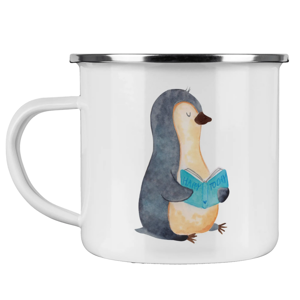 Kempingowy kubek emaliowany pingwin książka Tasse Emaille, Tasse, Emaille Becher, Metalltasse, becher emaille, blechbecher, Blechtasse, Emailletasse, Campingtasse, Trinkbecher, reisetasse, Reisebecher, metallbecher, Becher, Kaffeetasse, wanderbecher, Teebecher, emaillebecher, Campingbecher, wandertasse, Teetasse, Emaille Tasse, Kaffeebecher, Pott, Pinguin, Bücherwurm, Faulenzen, Ferien, Pinguine, Nichtstun, Freizeit, Buch, Urlaub, Lesen