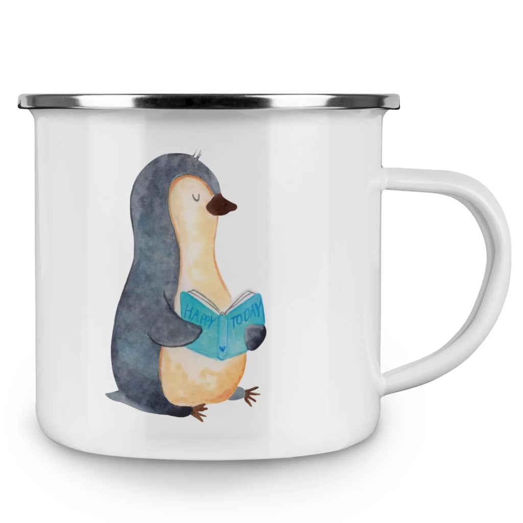 Kempingowy kubek emaliowany pingwin książka Tasse Emaille, Tasse, Emaille Becher, Metalltasse, becher emaille, blechbecher, Blechtasse, Emailletasse, Campingtasse, Trinkbecher, reisetasse, Reisebecher, metallbecher, Becher, Kaffeetasse, wanderbecher, Teebecher, emaillebecher, Campingbecher, wandertasse, Teetasse, Emaille Tasse, Kaffeebecher, Pott, Pinguin, Bücherwurm, Faulenzen, Ferien, Pinguine, Nichtstun, Freizeit, Buch, Urlaub, Lesen