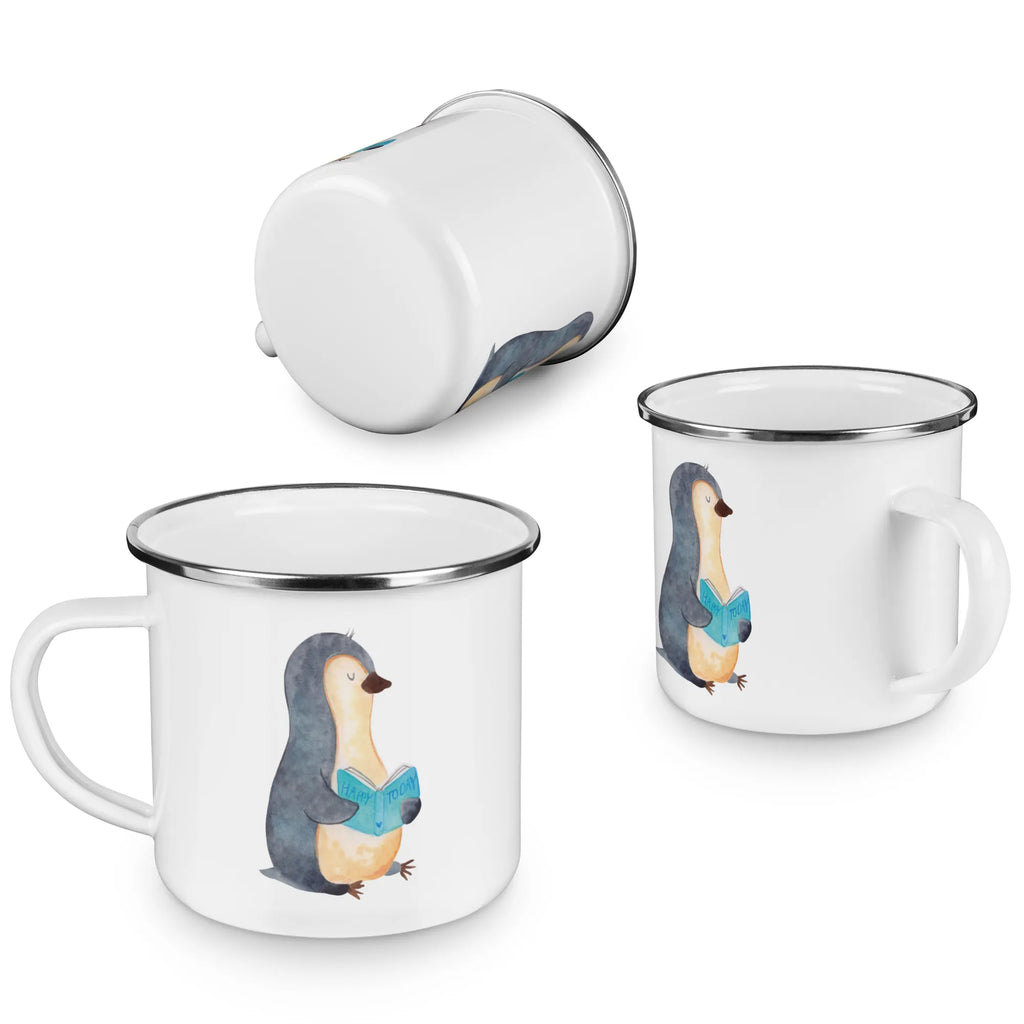 Kempingowy kubek emaliowany pingwin książka Tasse Emaille, Tasse, Emaille Becher, Metalltasse, becher emaille, blechbecher, Blechtasse, Emailletasse, Campingtasse, Trinkbecher, reisetasse, Reisebecher, metallbecher, Becher, Kaffeetasse, wanderbecher, Teebecher, emaillebecher, Campingbecher, wandertasse, Teetasse, Emaille Tasse, Kaffeebecher, Pott, Pinguin, Bücherwurm, Faulenzen, Ferien, Pinguine, Nichtstun, Freizeit, Buch, Urlaub, Lesen