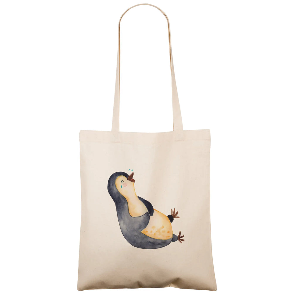 Tragetasche Pinguin Lachen Jutetasche, Einkaufstüte, Tasche, Beuteltasche, Tragetasche, Shopper, Einkaufstasche, Laptoptasche, Beutel, Stofftasche, Stoffbeutel, Jutebeutel, Strandtasche, Badetasche, Umhängetasche, Schultertasche, Pinguin, lustiger Spruch, Fröhlichkeit, Pinguine, Humor, Lachen, Optimismus, Fröhlich