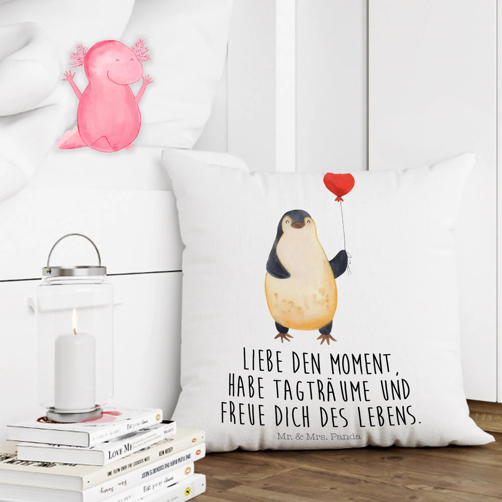 Cushion Penguin balloon pillows, bedroom, Pillow, pillow case, pad, fluffy, cushion, settee, sofa, soft, couch, 40x40, bed, 40 x 40, Penguin, North Pole, Winter, Penguins, new start, penguins, balloon, best friend, happiness, gift girlfriend, love, daydreams, new life, love of life, motivation, gift idea