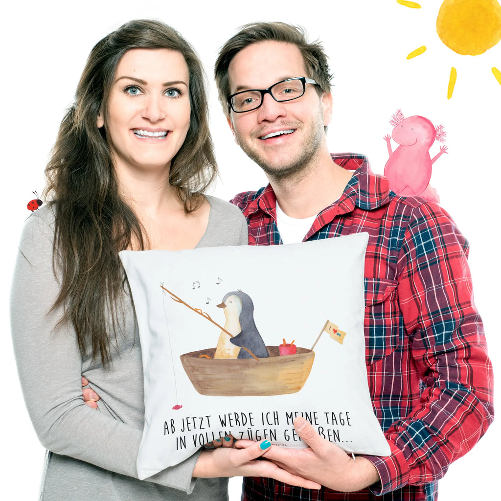 Cushion Penguin fishing boat cushion, settee, 40x40, bedroom, pad, fluffy, 40 x 40, pillows, soft, couch, sofa, Pillow, pillow case, bed, Penguin, North Pole, Winter, Penguins, separation, love of life, new beginning, life, gift idea heartache, motivation, fishing boat, enjoy, boat, divorce, fishing, penguins, new start