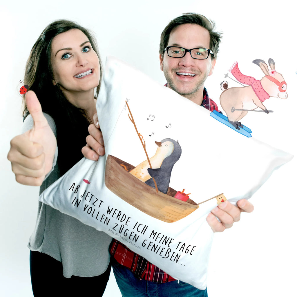 Cushion Penguin fishing boat cushion, settee, 40x40, bedroom, pad, fluffy, 40 x 40, pillows, soft, couch, sofa, Pillow, pillow case, bed, Penguin, North Pole, Winter, Penguins, separation, love of life, new beginning, life, gift idea heartache, motivation, fishing boat, enjoy, boat, divorce, fishing, penguins, new start