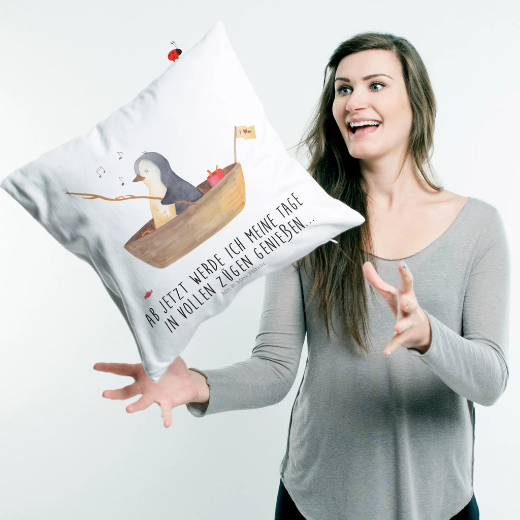 Cushion Penguin fishing boat cushion, settee, 40x40, bedroom, pad, fluffy, 40 x 40, pillows, soft, couch, sofa, Pillow, pillow case, bed, Penguin, North Pole, Winter, Penguins, separation, love of life, new beginning, life, gift idea heartache, motivation, fishing boat, enjoy, boat, divorce, fishing, penguins, new start