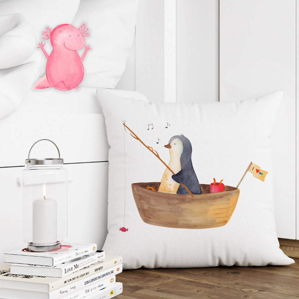 Cushion Penguin fishing boat cushion, settee, 40x40, bedroom, pad, fluffy, 40 x 40, pillows, soft, couch, sofa, Pillow, pillow case, bed, Penguin, North Pole, Winter, Penguins, separation, love of life, new beginning, life, gift idea heartache, motivation, fishing boat, enjoy, boat, divorce, fishing, penguins, new start