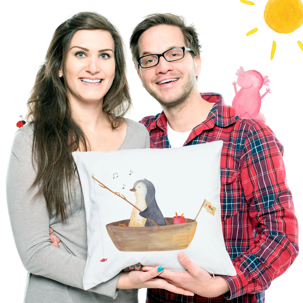 Cushion Penguin fishing boat cushion, settee, 40x40, bedroom, pad, fluffy, 40 x 40, pillows, soft, couch, sofa, Pillow, pillow case, bed, Penguin, North Pole, Winter, Penguins, separation, love of life, new beginning, life, gift idea heartache, motivation, fishing boat, enjoy, boat, divorce, fishing, penguins, new start