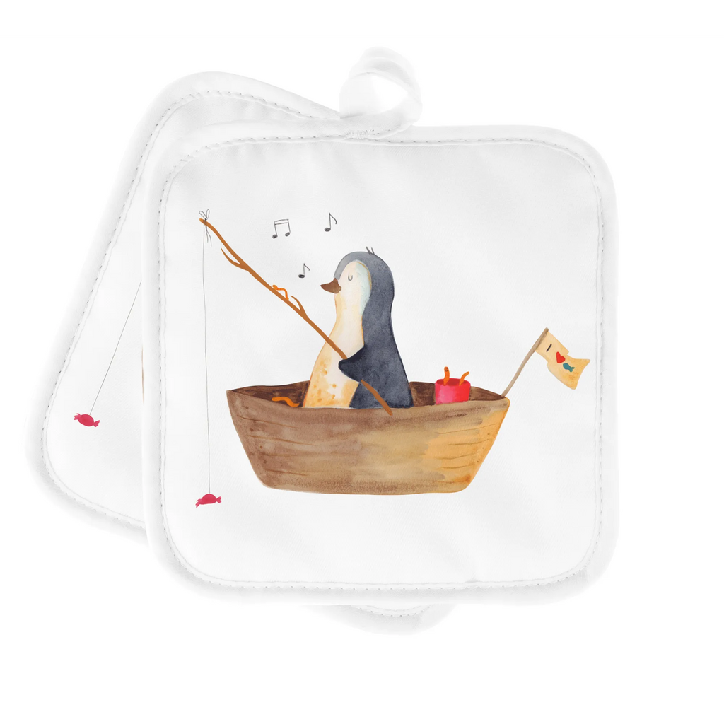 2er Set Topflappen  Pinguin Angelboot Topflappen Set, Topfhandschuhe, Topflappenset, topfhalter, Topflappen, 2er Set Topflappen, Topflappen 2er Set, Topfuntersetzer, Pinguin, Neuanfang, Pinguine, Geschenkidee Liebeskummer, Leben, Angeln, Genießen, Angelboot, Trennung, Lebenslust, Neustart, Scheidung, Motivation, Boot