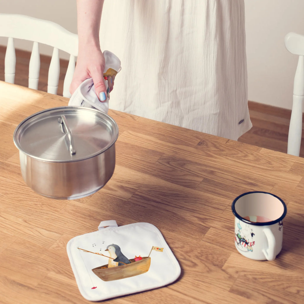 2er Set Topflappen  Pinguin Angelboot Topflappen Set, Topfhandschuhe, Topflappenset, topfhalter, Topflappen, 2er Set Topflappen, Topflappen 2er Set, Topfuntersetzer, Pinguin, Neuanfang, Pinguine, Geschenkidee Liebeskummer, Leben, Angeln, Genießen, Angelboot, Trennung, Lebenslust, Neustart, Scheidung, Motivation, Boot