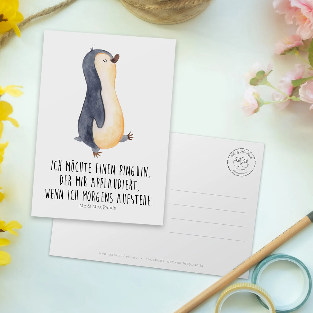 Postkarte Pinguin marschieren bildkarte, Postkarten, Motivkarte, Ansichtskarte, Kunstkarten, einzelkarte, Fotokarte, Designkarte, Grußkarte, spruchkarte, Ansichtskarten, kunstkarte, Postkarte, Pinguin, Familie, Pinguine, Schwester, Langschläfer, Bruder, Frühaufsteher
