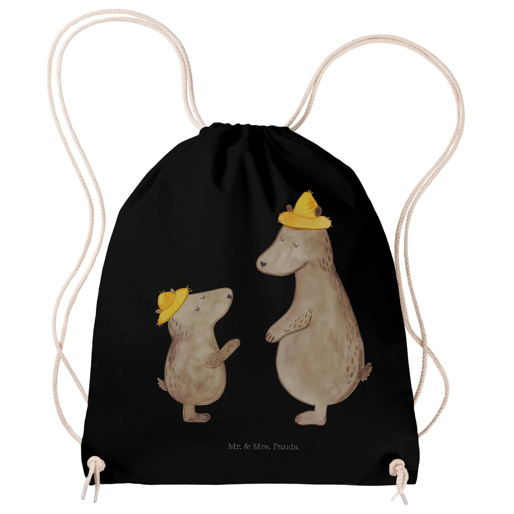 Drawstring bag Bears with hats sports bag, gym bag, carrier bag, hipster, jute bag, bag, Family, Father's Day, Mother's Day, brother, sister, Mom, Dad, father-son, father's day, dad, father, favourite person, daddy, sons, bear, son, family, role model, child, children