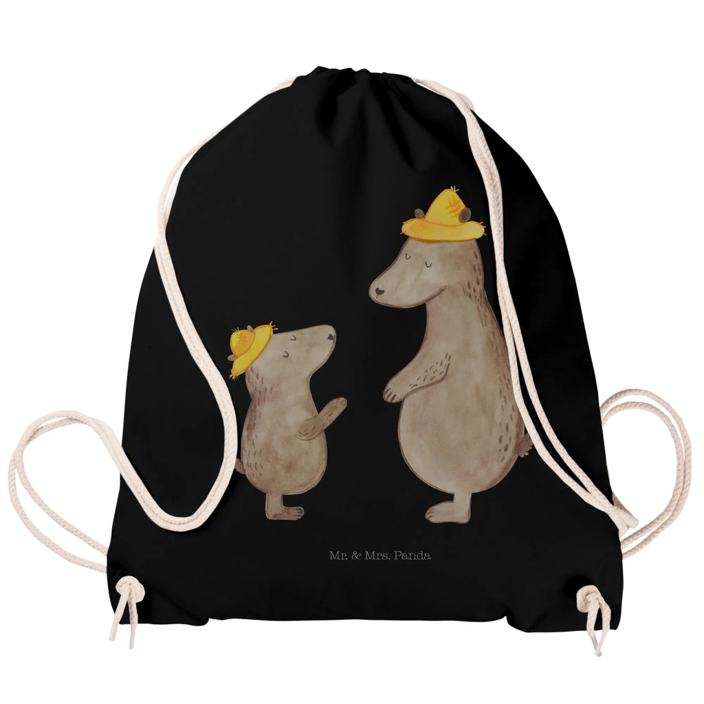 Drawstring bag Bears with hats sports bag, gym bag, carrier bag, hipster, jute bag, bag, Family, Father's Day, Mother's Day, brother, sister, Mom, Dad, father-son, father's day, dad, father, favourite person, daddy, sons, bear, son, family, role model, child, children
