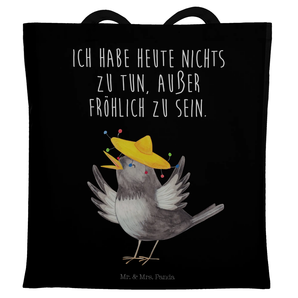 Tragetasche Rabe Sombrero Baumwolltasche, tote bag, Tüte, Strandtasche, uni tasche, Einkaufsbeutel, Tasche, Stoffbeutel, Einkaufstasche, Leinentasche, Stofftasche, bedruckte tasche, Jutebeutel, unitasche, Jutetasche, Badetasche, Statementbeutel, Beutel, Beuteltasche, Umhängetasche, Tragetasche, Henkeltasche, Schultertasche, Alltagstasche, Einkaufstüte, Schultasche, büchertasche, shopping tasche, Laptoptasche, Shopper, baumwollbeutel, Tiere, lustige Sprüche, Gute Laune, Tiermotive, froh, Motivation, Vogel, Elster, Vögel, glücklich sein, Spruch positiv, fröhlich sein, Glück Spruch, Rabe