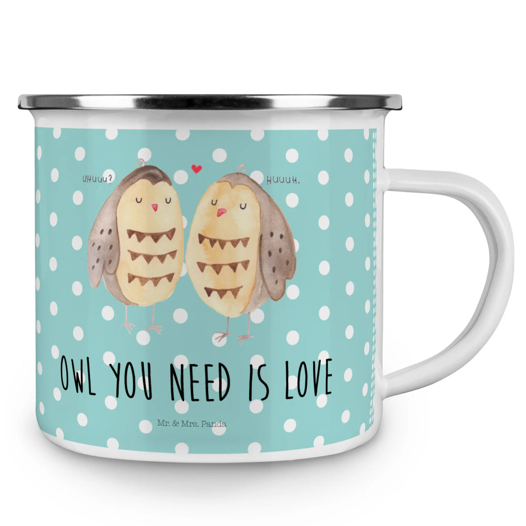 Kempingowy kubek emaliowany sowy miłość Sowa