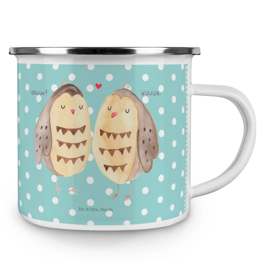 Kempingowy kubek emaliowany sowy miłość Sowa