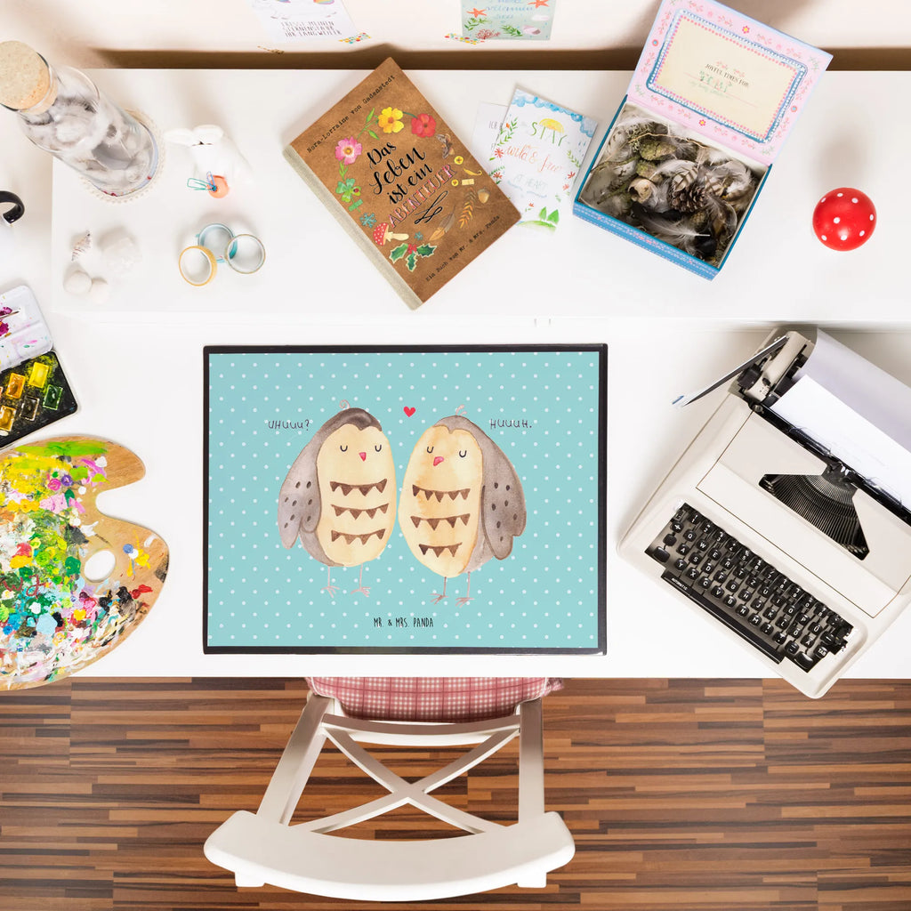 Schreibtischunterlage Eulen Liebe Schreibtischunterlage Groß, Schreibunterlage, Bürobedarf, Büroartikel, Schreibwaren, Schreibtisch Unterlagen, Schreibtischauflage, Eule, Wortspiel lustig, Owl, Hochzeit Spruch, Eule Deko, Liebe Spruch, All you need is love, Freund, Freundin Geschenk, Liebe
