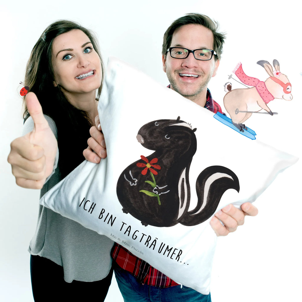 Cushion skunk flower settee, 40x40, fluffy, pad, cushion, sofa, couch, pillow case, pillows, 40 x 40, bed, soft, Pillow, bedroom, Skunk, dreams, stink, stinker, skunk, predator, daydreamer, wild animal, dreamy