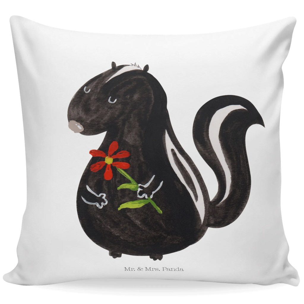 Cushion skunk flower settee, 40x40, fluffy, pad, cushion, sofa, couch, pillow case, pillows, 40 x 40, bed, soft, Pillow, bedroom, Skunk, dreams, stink, stinker, skunk, predator, daydreamer, wild animal, dreamy
