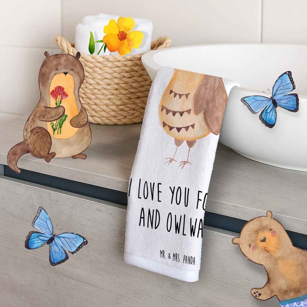 Hand towel Owl Satisfied towels, Towel, children, bath towel, big, bathroom, baby, owl, forest animal, bird, nocturnal, gift ideas, birthday present, illustrated, funny, romantic gift, owl decor, Love saying, Owl saying, Pun funny, Owl deco, Wedding anniversary gift, Romantic, Owl, Saying beautiful