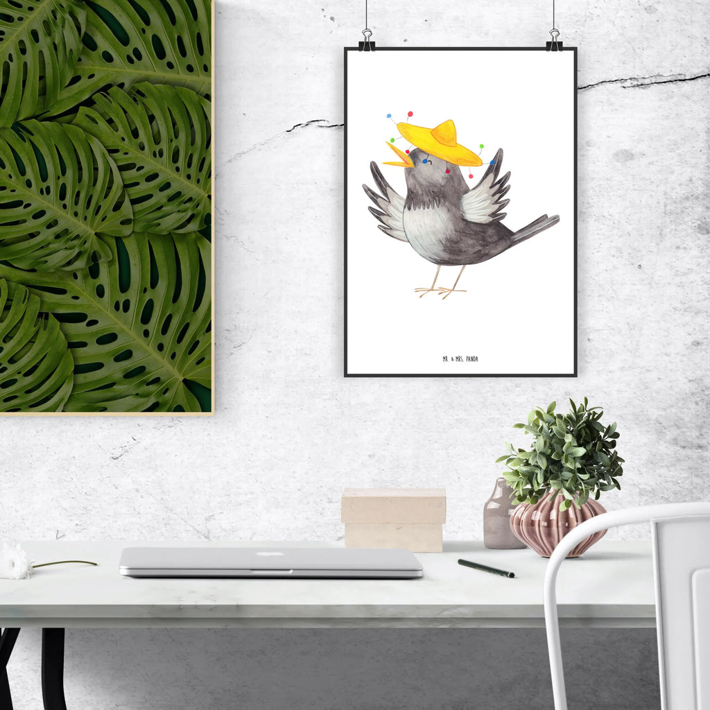 Plakat kruk Sombrero Bild, Poster, Wandschmuck, Wandbild, Design Poster, Wanddeko Bild, wanddruck, Deko Poster, Plakat, grafikposter, kunstdruck poster, Wandposter, kunstposter, wanddeko, wandkunst, Designposter, Panda Poster, Wanddekoration, Posterdruck, Mr. & Mrs. Panda Poster, typografie poster, Kunstdruck, drucke, Deko Bild, Tiermotive, Gute Laune, Lustige Sprüche, Tiere, Motivation, Froh, glücklich sein, Vögel, Glück Spruch, Elster, Spruch Positiv, Fröhlich sein, Rabe, Vogel