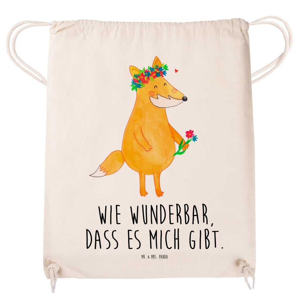 Drawstring bag Fox Flower sports bag, bag, carrier bag, jute bag, gym bag, hipster, fox, foxes, forest wildlife, clever as a fox, animal lover, flower, self-love, flowers, joy, girlfriends, motivation, me, flower girl, love, proof of love, girlfriend, fox girl