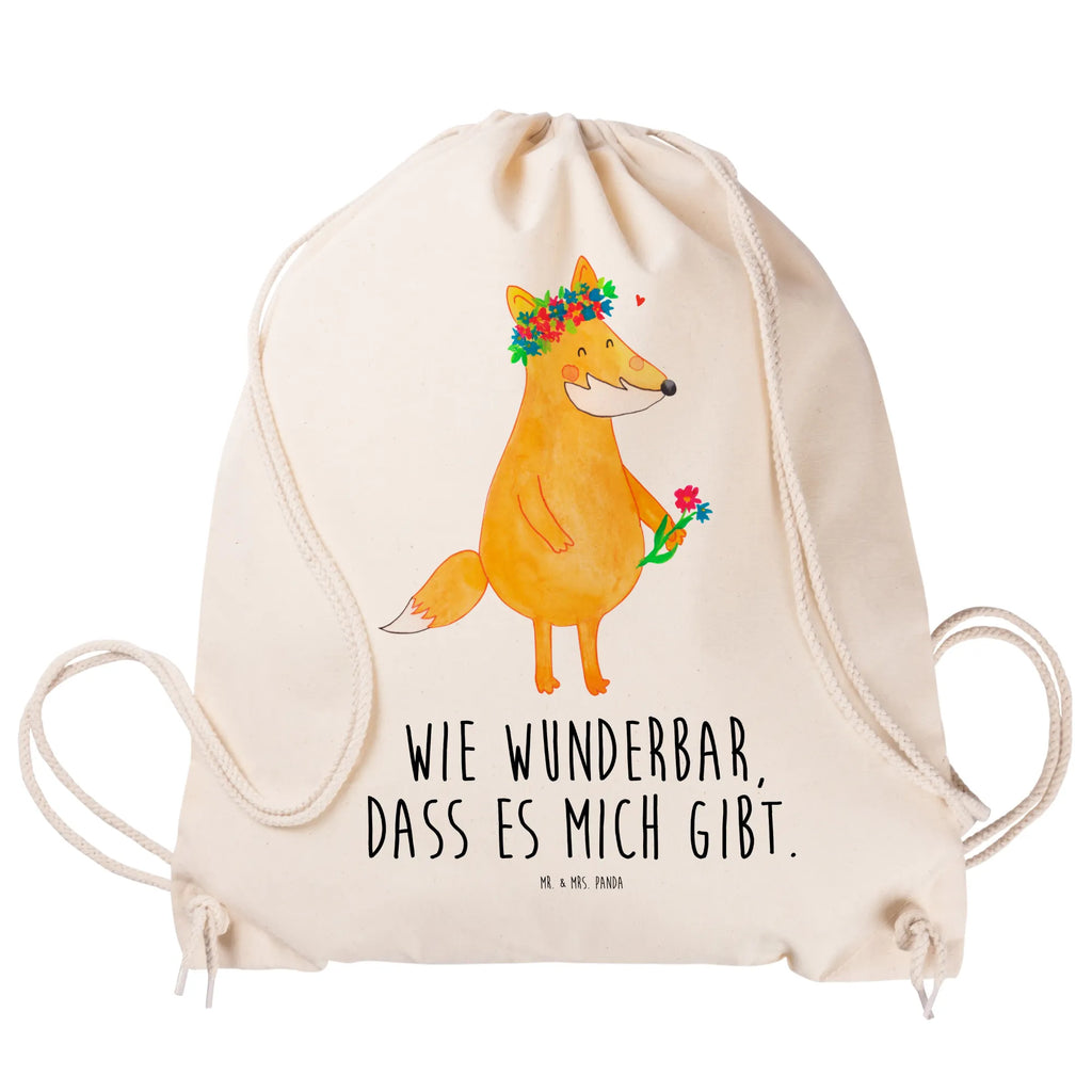 Drawstring bag Fox Flower sports bag, bag, carrier bag, jute bag, gym bag, hipster, fox, foxes, forest wildlife, clever as a fox, animal lover, flower, self-love, flowers, joy, girlfriends, motivation, me, flower girl, love, proof of love, girlfriend, fox girl