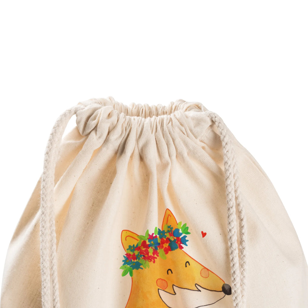 Drawstring bag Fox Flower sports bag, bag, carrier bag, jute bag, gym bag, hipster, fox, foxes, forest wildlife, clever as a fox, animal lover, flower, self-love, flowers, joy, girlfriends, motivation, me, flower girl, love, proof of love, girlfriend, fox girl