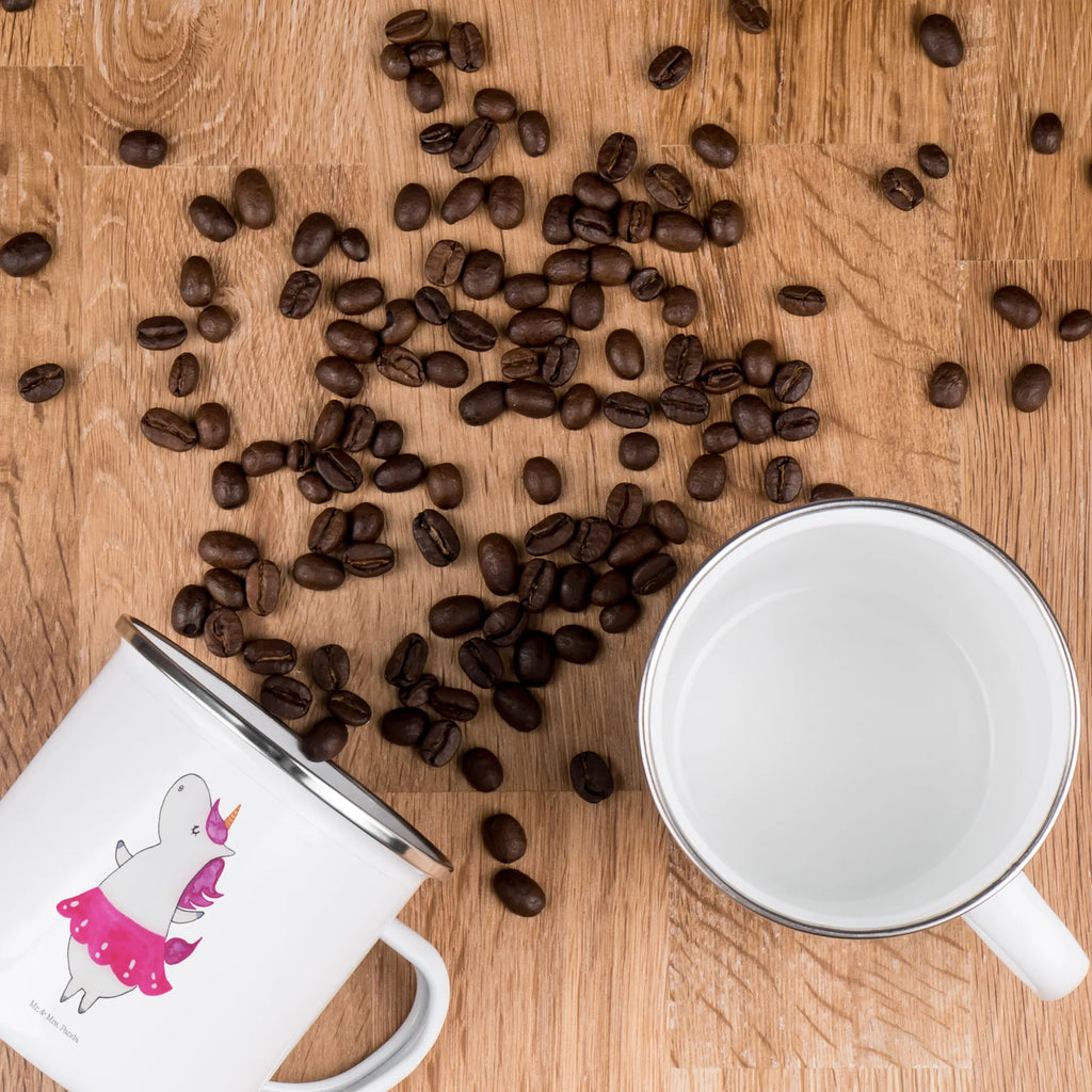 Kempingowy kubek emaliowany Jednorożec balerina Jednorożec, jednorożce, dekoracje jednorożca, jednorożec