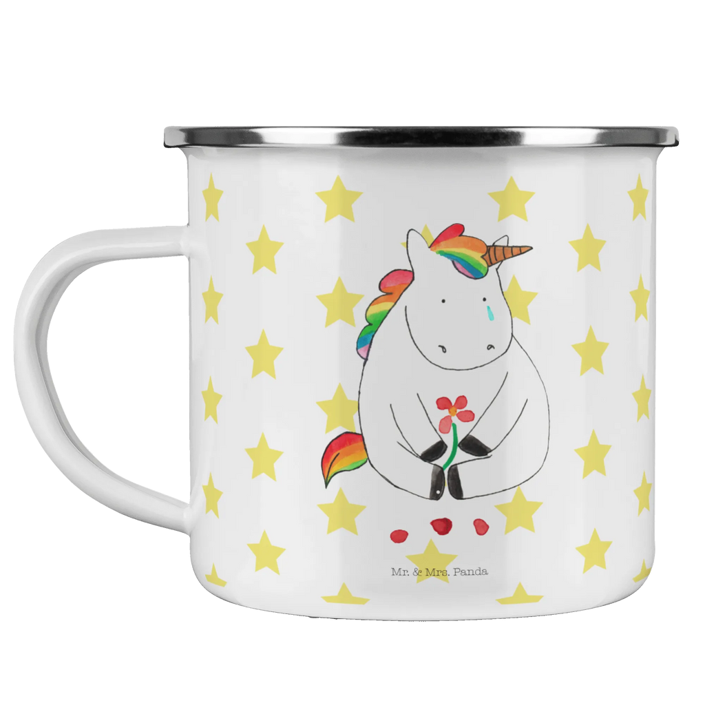 Camping Emaille Tasse Einhorn Traurig Emailletasse, wandertasse, Becher, Teetasse, blechbecher, Reisebecher, Emaille Becher, Teebecher, wanderbecher, Campingtasse, Blechtasse, Tasse, Emaille Tasse, Pott, Kaffeetasse, emaillebecher, Trinkbecher, Metalltasse, Kaffeebecher, becher emaille, Campingbecher, reisetasse, metallbecher, Tasse Emaille, Unicorn, Einhorn, Einhörner, Einhorn Deko, Grußkarte, Trauer, Blume, Freunde, Glitzer, Liebe, Trösten. Freundschaft