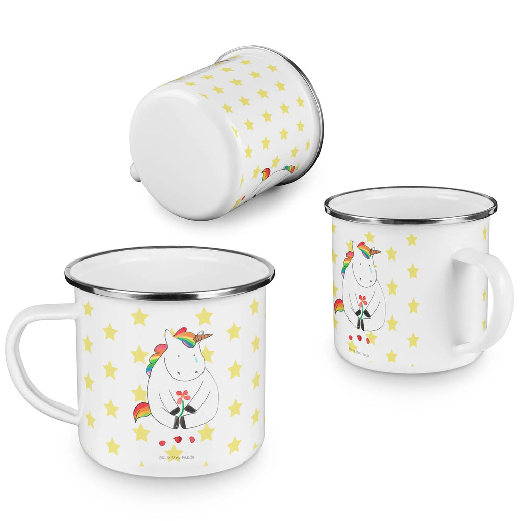 Camping Emaille Tasse Einhorn Traurig Emailletasse, wandertasse, Becher, Teetasse, blechbecher, Reisebecher, Emaille Becher, Teebecher, wanderbecher, Campingtasse, Blechtasse, Tasse, Emaille Tasse, Pott, Kaffeetasse, emaillebecher, Trinkbecher, Metalltasse, Kaffeebecher, becher emaille, Campingbecher, reisetasse, metallbecher, Tasse Emaille, Unicorn, Einhorn, Einhörner, Einhorn Deko, Grußkarte, Trauer, Blume, Freunde, Glitzer, Liebe, Trösten. Freundschaft
