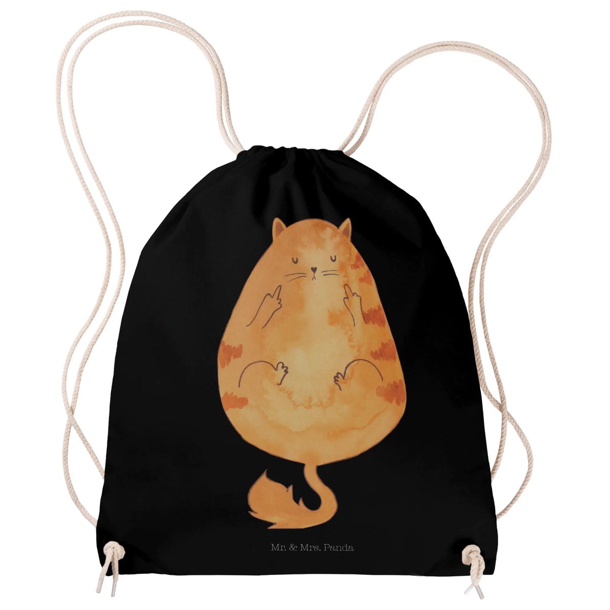 Drawstring bag Cat Early riser animal lover, tomcat, kitty, meow, kitten, housecat, mama cat, love cats, cat image, cat fan, cat lover, cat fancier, cat decoration, gift for cat lover, cat owner, funny cats, cat sayings, cat motto, funny cat gifts, fan merchandise, cat stuff, The early bird can kiss my ass, pussy, early riser, morning grumbler