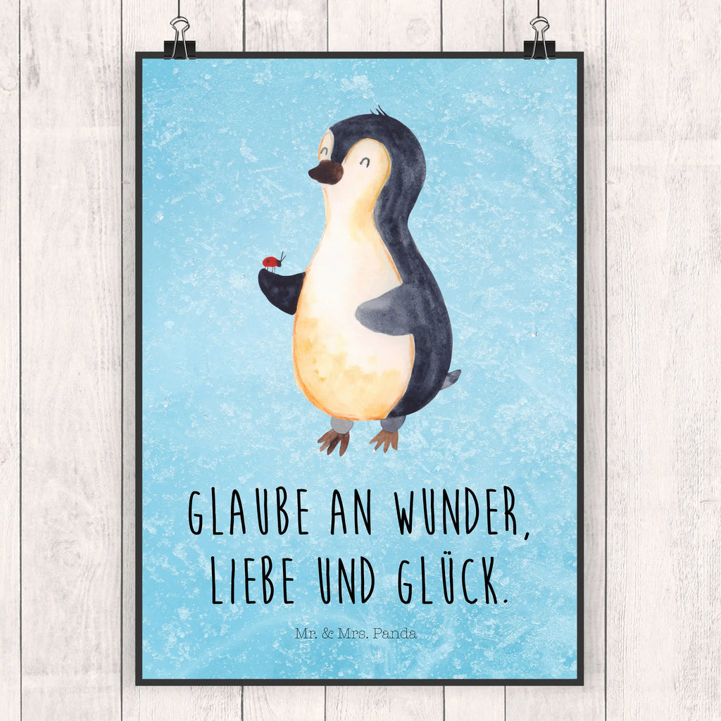 Poster Penguin ladybug Deko Bild, kunstdruck poster, Wandschmuck, Bild für Wand, Mr. & Mrs. Panda Poster, Bild, Kunstdruck, Wandposter, grafikposter, Plakat, Wandbild, wandkunst, wanddeko, kunst für die wand, Wanddekoration, Poster, kunstposter, Posterdruck, Designposter, drucke, Wanddeko Bild, wanddruck, Pinguin, Liebe, Glück, Marienkäfer, Pinguine, Lebensfreude, Wunder, Freude