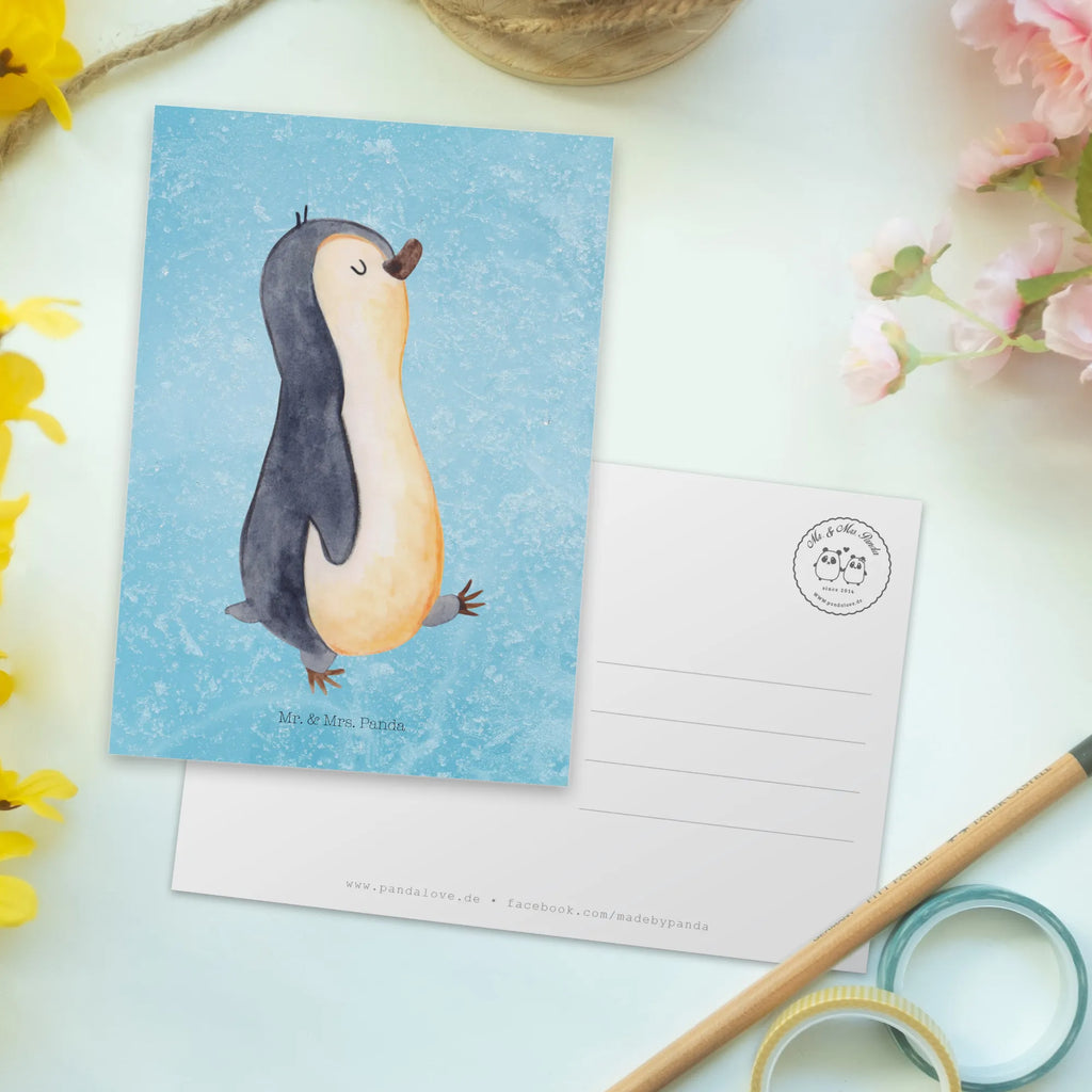 Postkarte Pinguin marschieren bildkarte, Postkarten, Motivkarte, Ansichtskarte, Kunstkarten, einzelkarte, Fotokarte, Designkarte, Grußkarte, spruchkarte, Ansichtskarten, kunstkarte, Postkarte, Pinguin, Familie, Pinguine, Schwester, Langschläfer, Bruder, Frühaufsteher